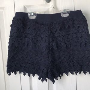Express navy lace shorts